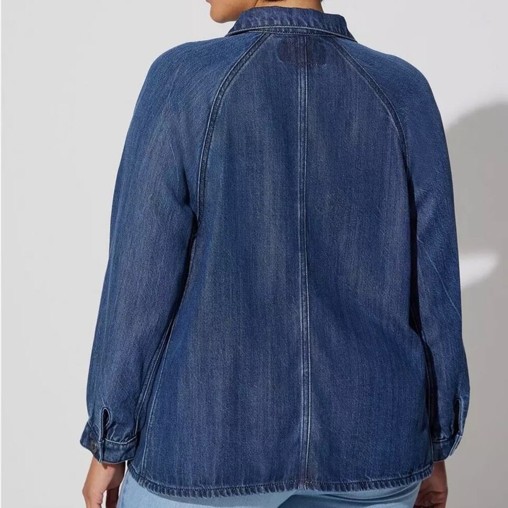 Torrid Tencel Chore Jacket 2X 19712966 Denim Jacket Jean Jacket - Picture 2 of 15